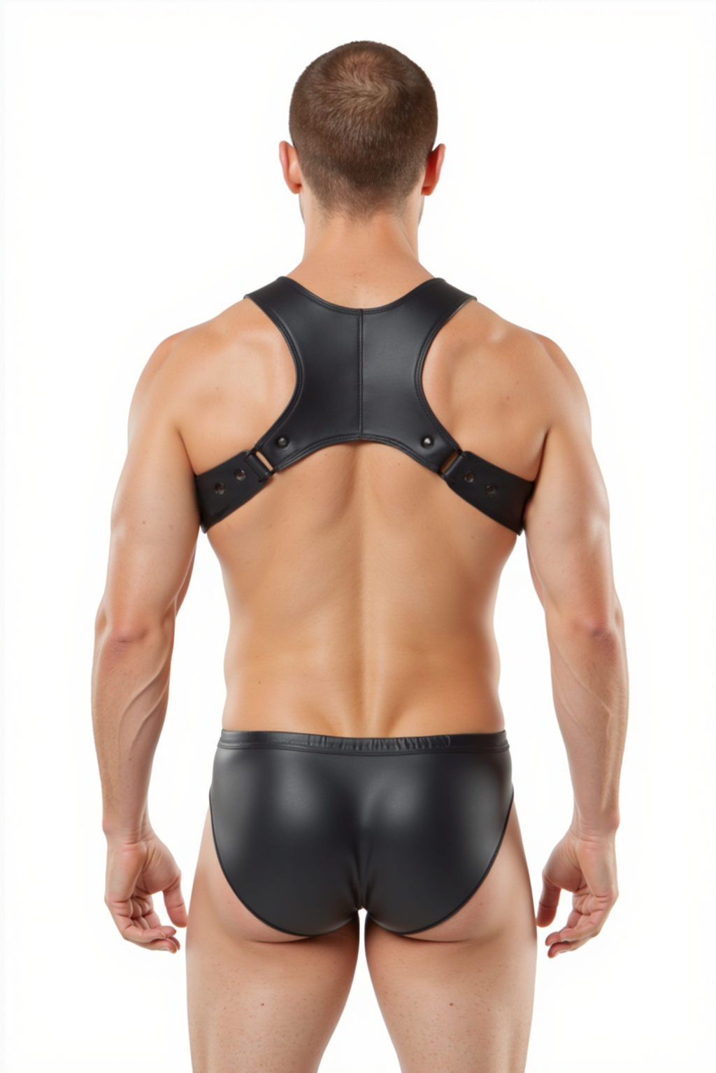 Joyglove Men's PU Leather Harness Brief - Bold and Stylish Design