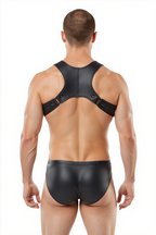 Joyglove Men's PU Leather Harness Brief - Bold and Stylish Design