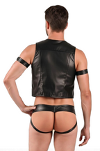 Joyglove Men's PU Leather Harness and Thong Set (No Armband)