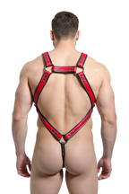 Joyglove High-Impact PU Leather Harness with Zipper and Exposed Back