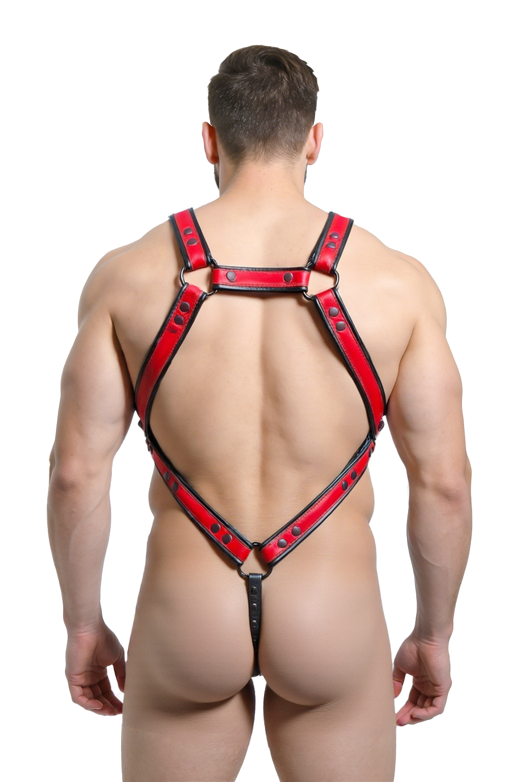 Joyglove High-Impact PU Leather Harness with Zipper and Exposed Back