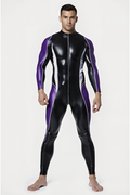 Sleek Black and Purple Jumpsuit for Men