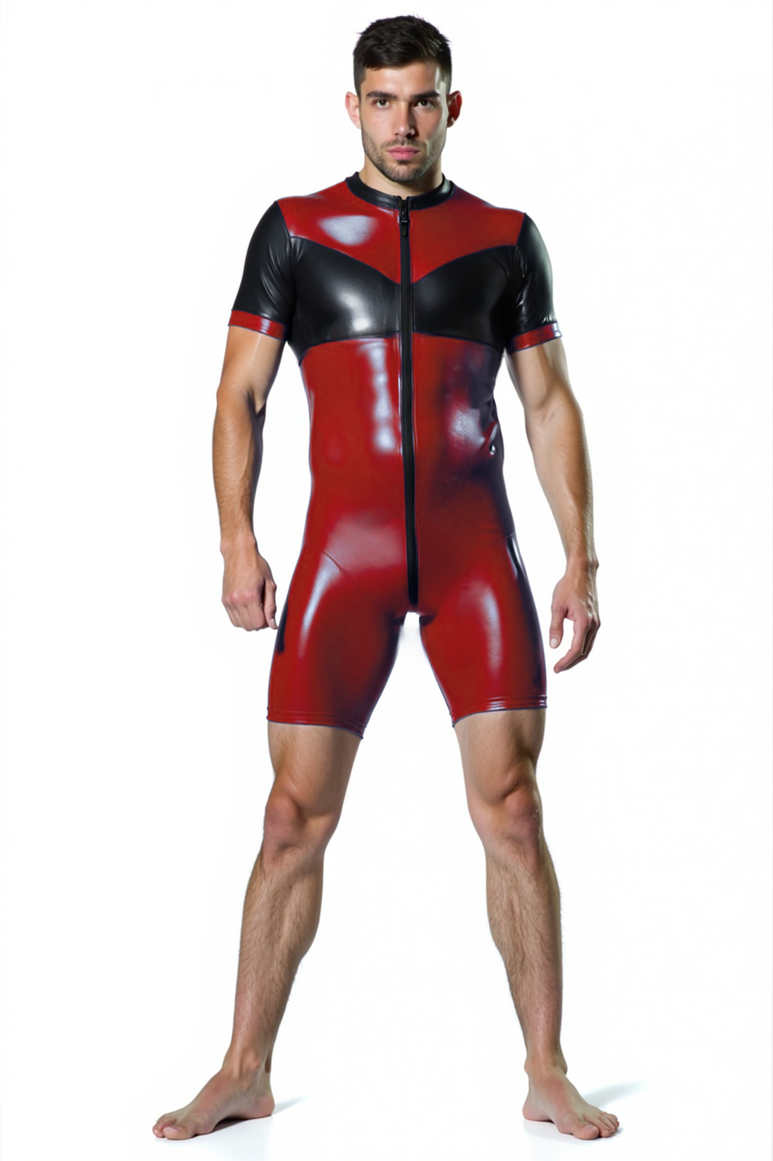 Joyglove Bold Colorblock Zipper Bodysuit - Red, Green, or Blue