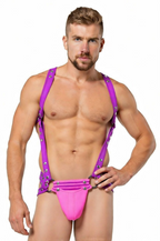 Joyglove Men’s Sexy Harness Jockstrap Set – Bold Purple Muscle Bodywear
