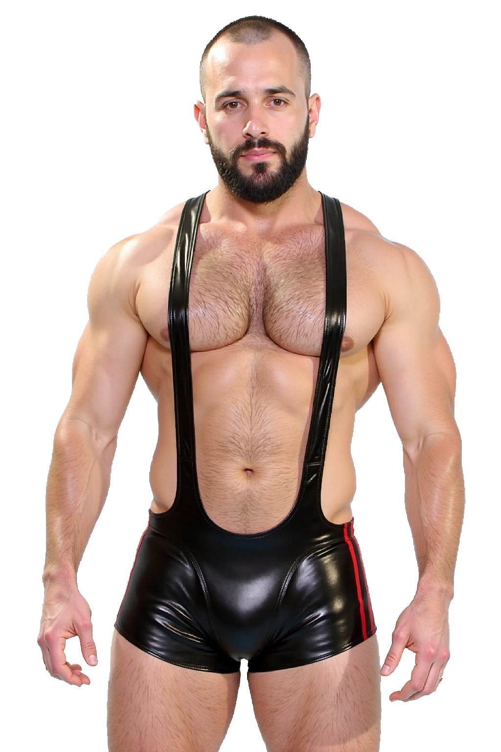 Joyglove Men's Shiny Silver Open-Back Athletic Bodysuit