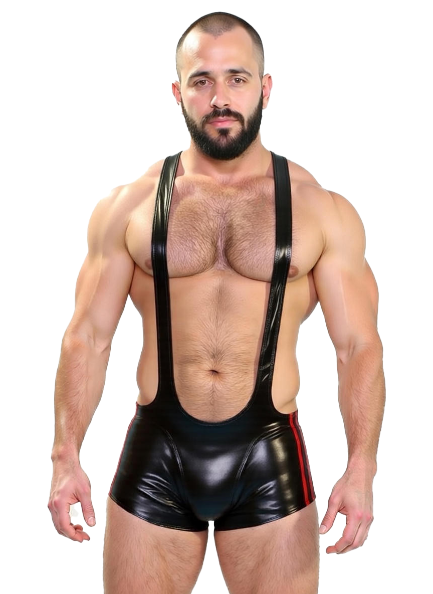 Joylgbt‘s Men’s Shiny Blue Open‑Back Wrestling Singlet Romper	