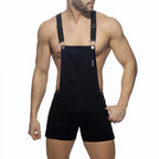Joyglove Sporty Sky Blue Overall Shorts with Adjustable Suspenders & Slim Fit