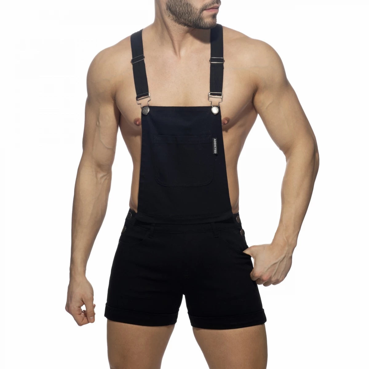 Joyglove Sporty Sky Blue Overall Shorts with Adjustable Suspenders & Slim Fit