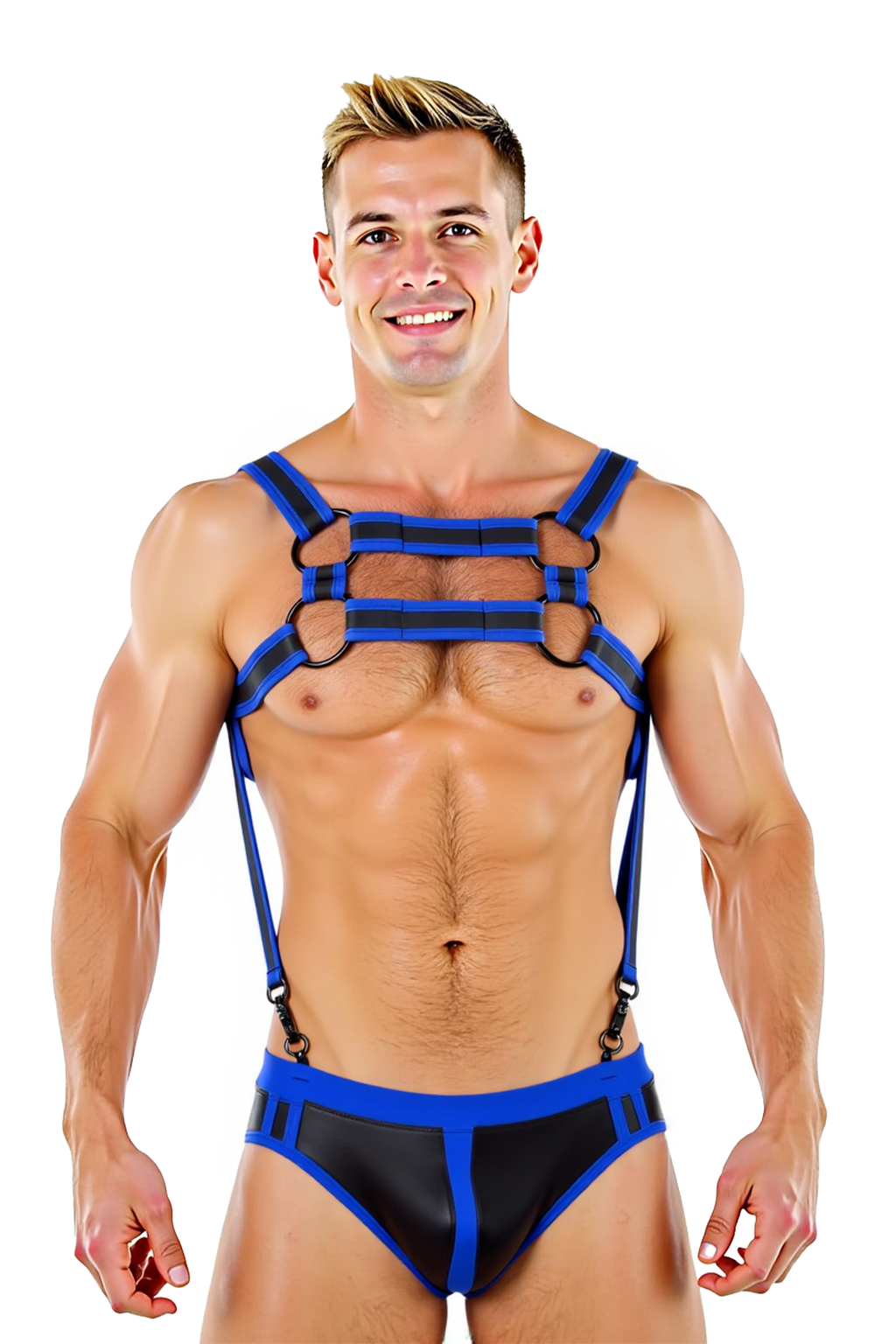 Joyglove Two-Tone Strappy Harness and Brief Set – Seductive Men’s Nightwea