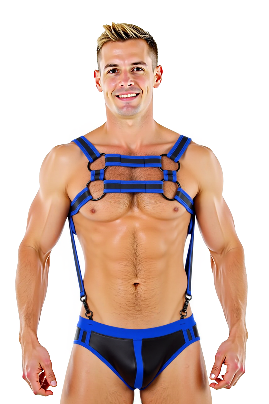 Joyglove Two-Tone Strappy Harness and Brief Set – Seductive Men’s Nightwea