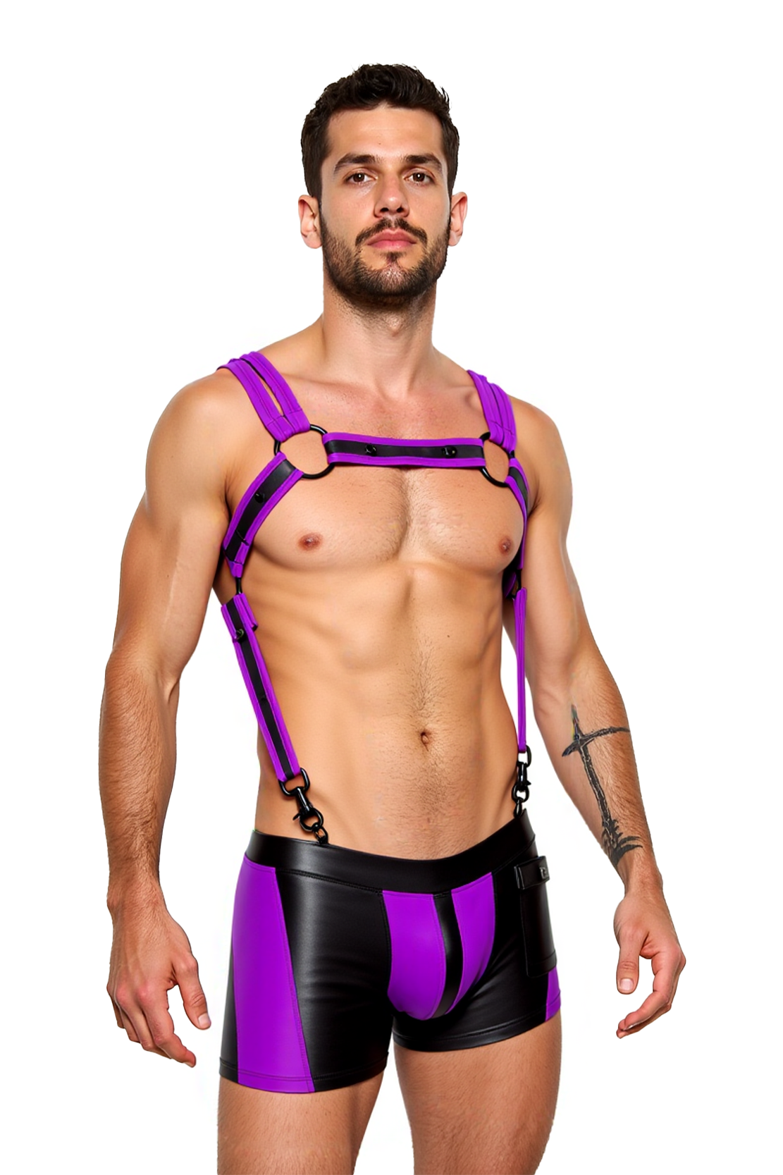 Joyglove Men's PU Leather Harness & Boxer Set