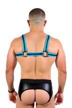 Joyglove Men’s Fetish Harness Set – Elastic Strap Chest Harness with Matching Open Back Jockstrap