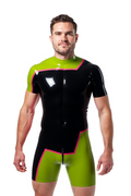 Joyglove Men's PU Leather Short-Sleeve Bodysuit