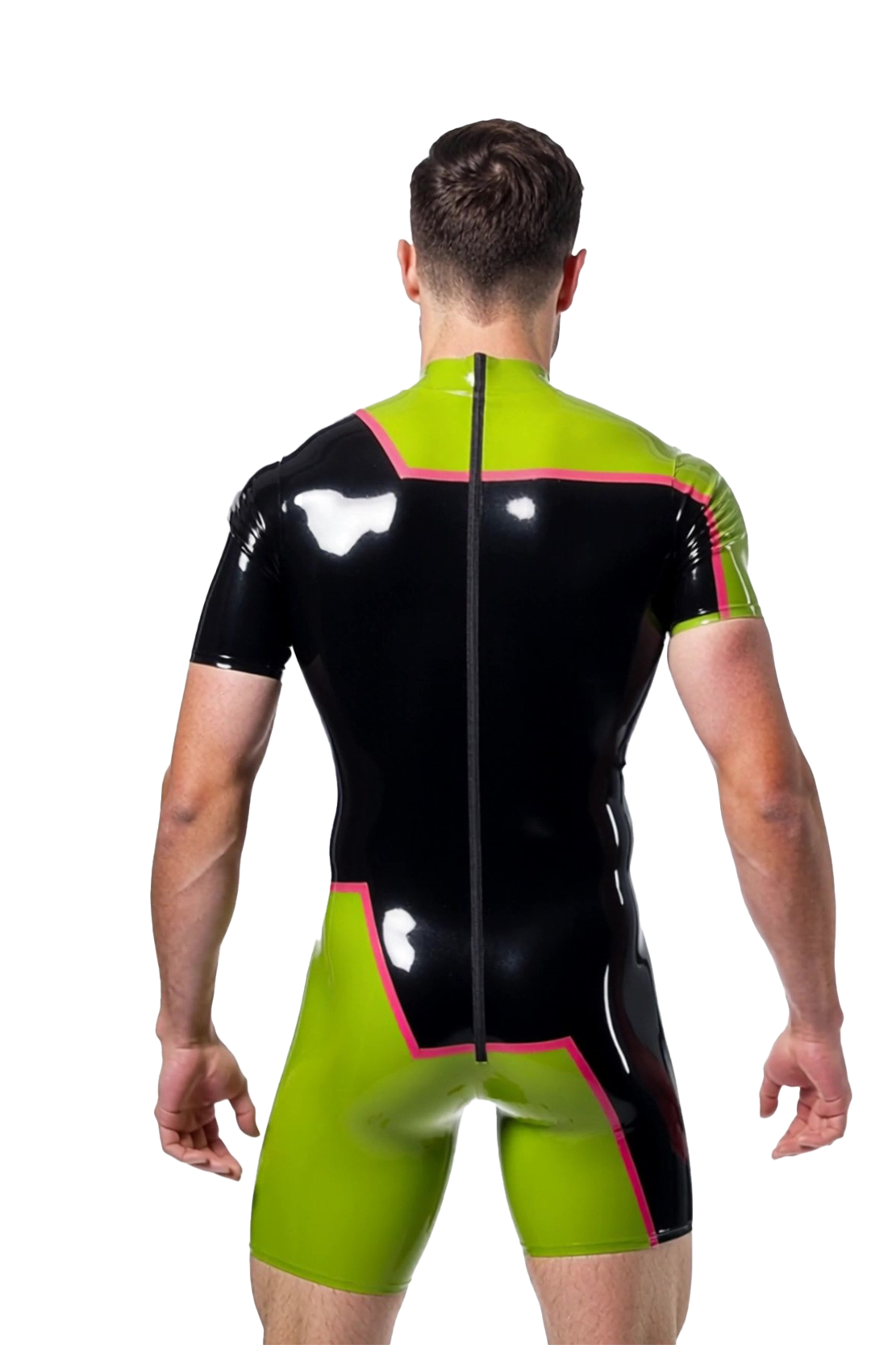 Joyglove Men's PU Leather Short-Sleeve Bodysuit