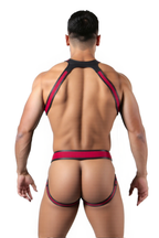 Joyglove Pu Leather-Look Harness & Jock Set – Red Fury Edition