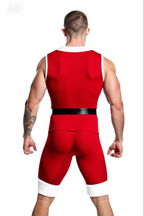 Joyglove Men's Athletic Santa Costume Tank & Shorts Set