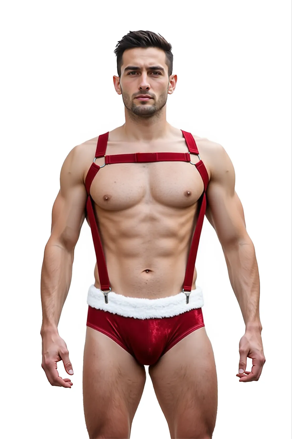 Joyglove Men's "Naughty List" Christmas Harness & Briefs Set