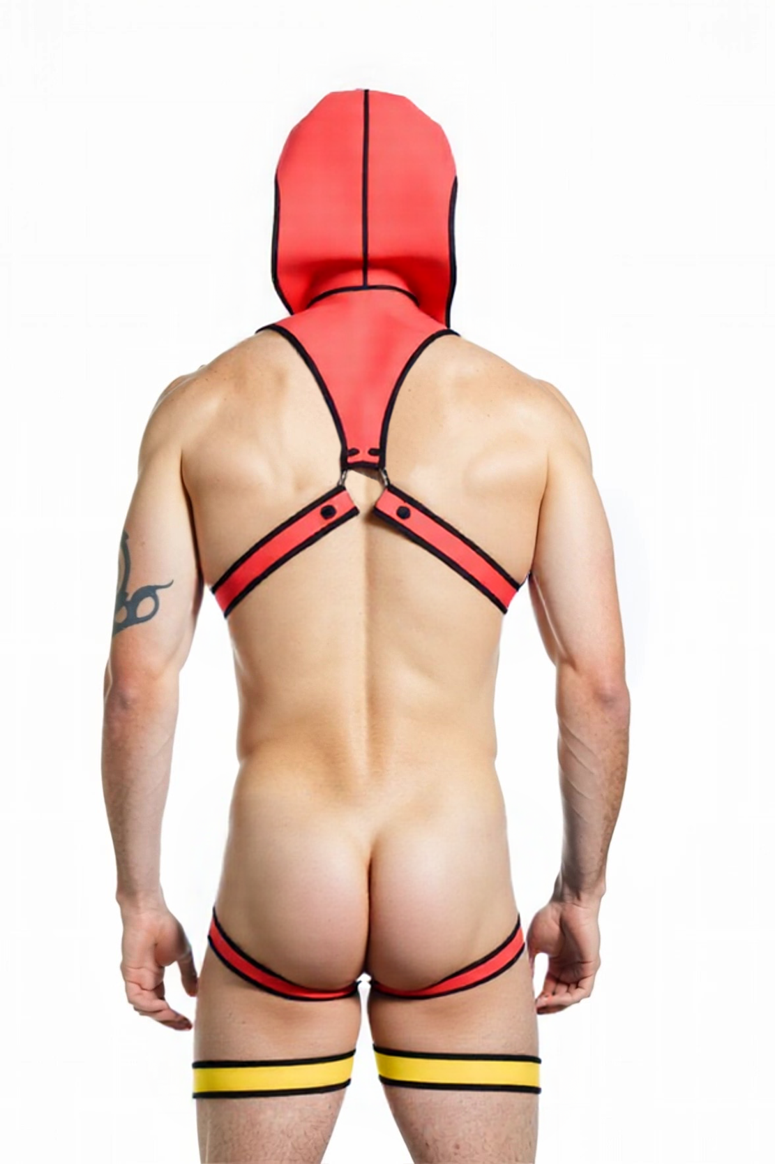 Joyglove Bold Red and Yellow Harness with Hood for Ultimate Confidence