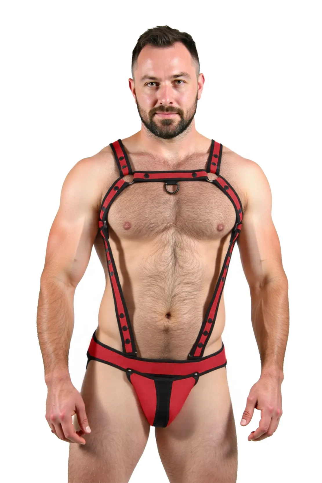 Joyglove Adjustable Red and Black Fetish Gear for Men