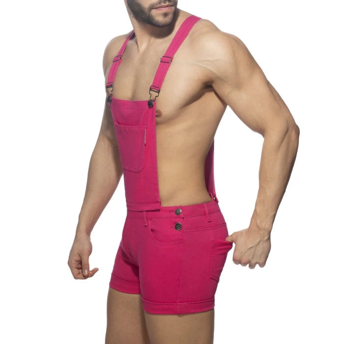 Joyglove Sporty Sky Blue Overall Shorts with Adjustable Suspenders & Slim Fit