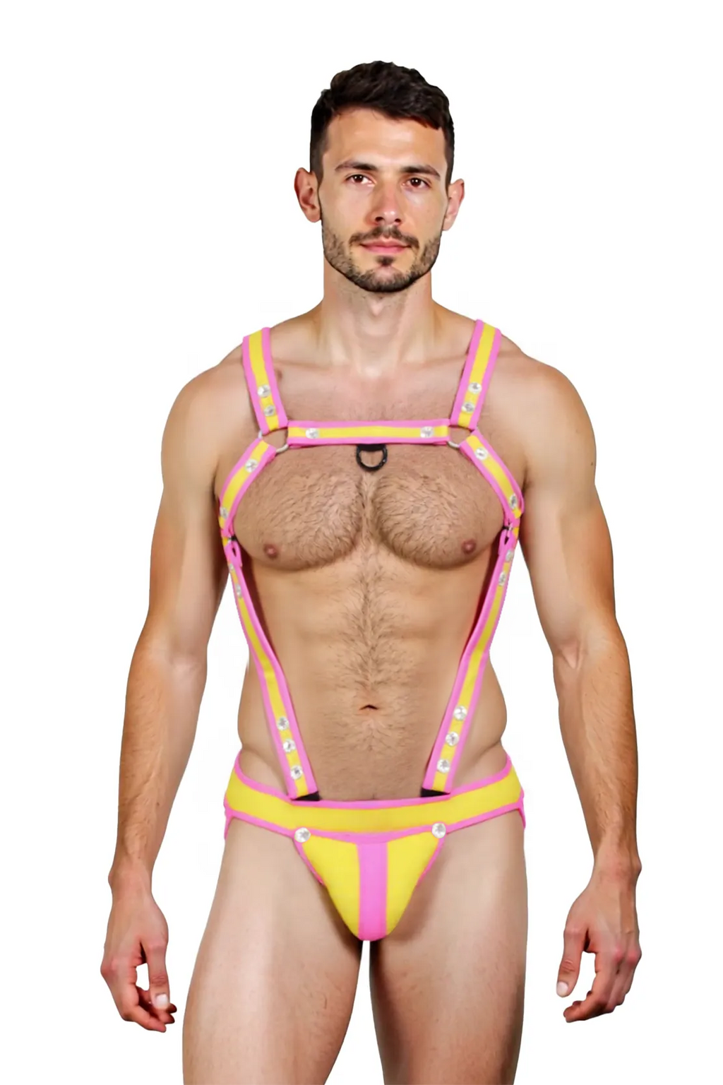 Joyglove Bold Contrast Harness Jockstrap Set – Black & White Power Edition