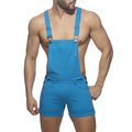 Joyglove Sporty Sky Blue Overall Shorts with Adjustable Suspenders & Slim Fit