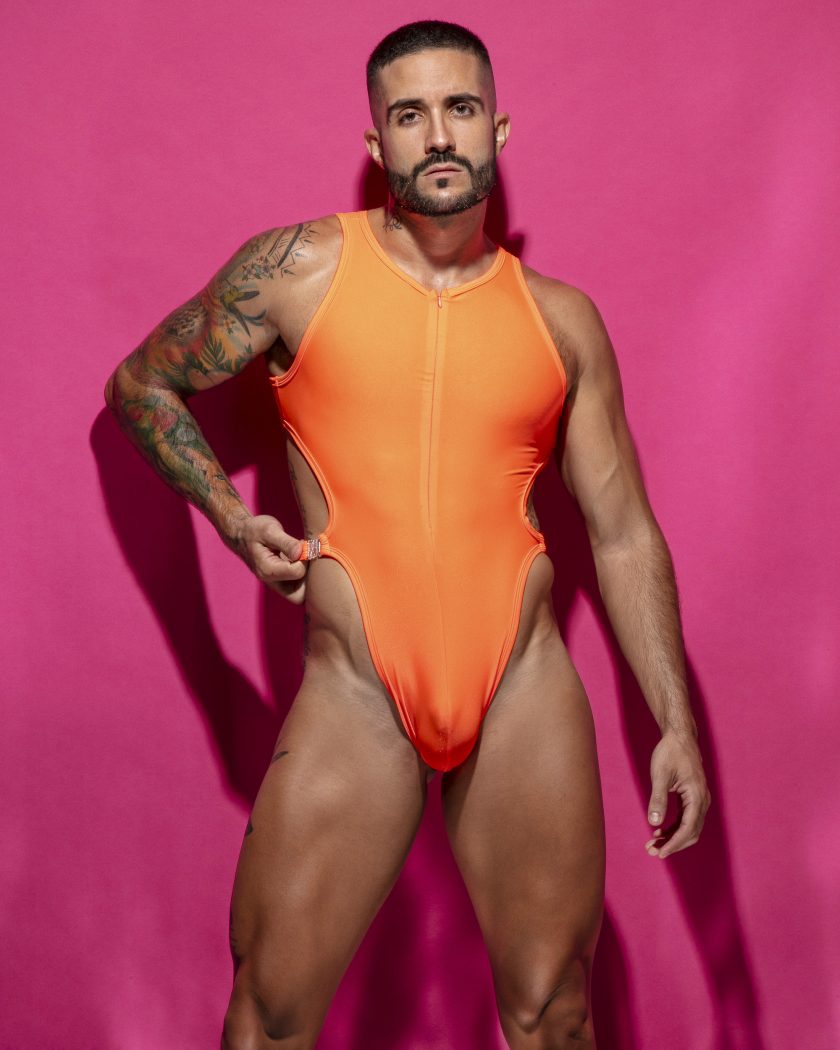 Vulcano Clip Orange Bodysuit – Bold and Fiery