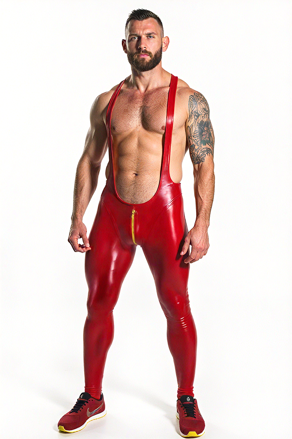 Joyglove Bold Red Harness Bodysuit – Sleek & Striking
