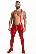 Joyglove Bold Red Harness Bodysuit – Sleek & Striking