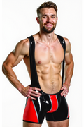 【New glossy finish】Colorblock Fitted Singlet Romper-five colors available