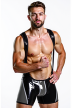 【New glossy finish】Colorblock Fitted Singlet Romper-five colors available