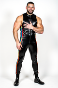 Rainbow Stripe Print Sleeveless Zipper Slim-Fit Jumpsuit