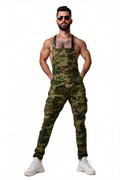 Men's Army Green Camo Cargo Overalls