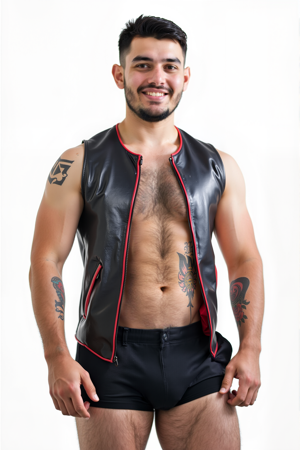 Joyglove Men's Stylish Black Leather-Look Vest