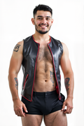 Joyglove Men's Stylish Black Leather-Look Vest