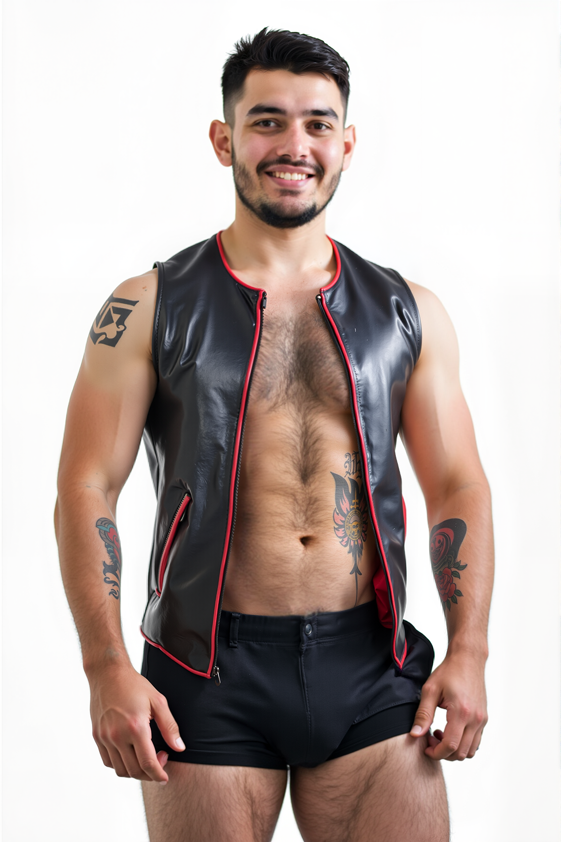 Joyglove Men's Stylish Black Leather-Look Vest