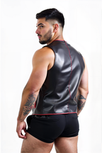 Joyglove Men's Stylish Black Leather-Look Vest