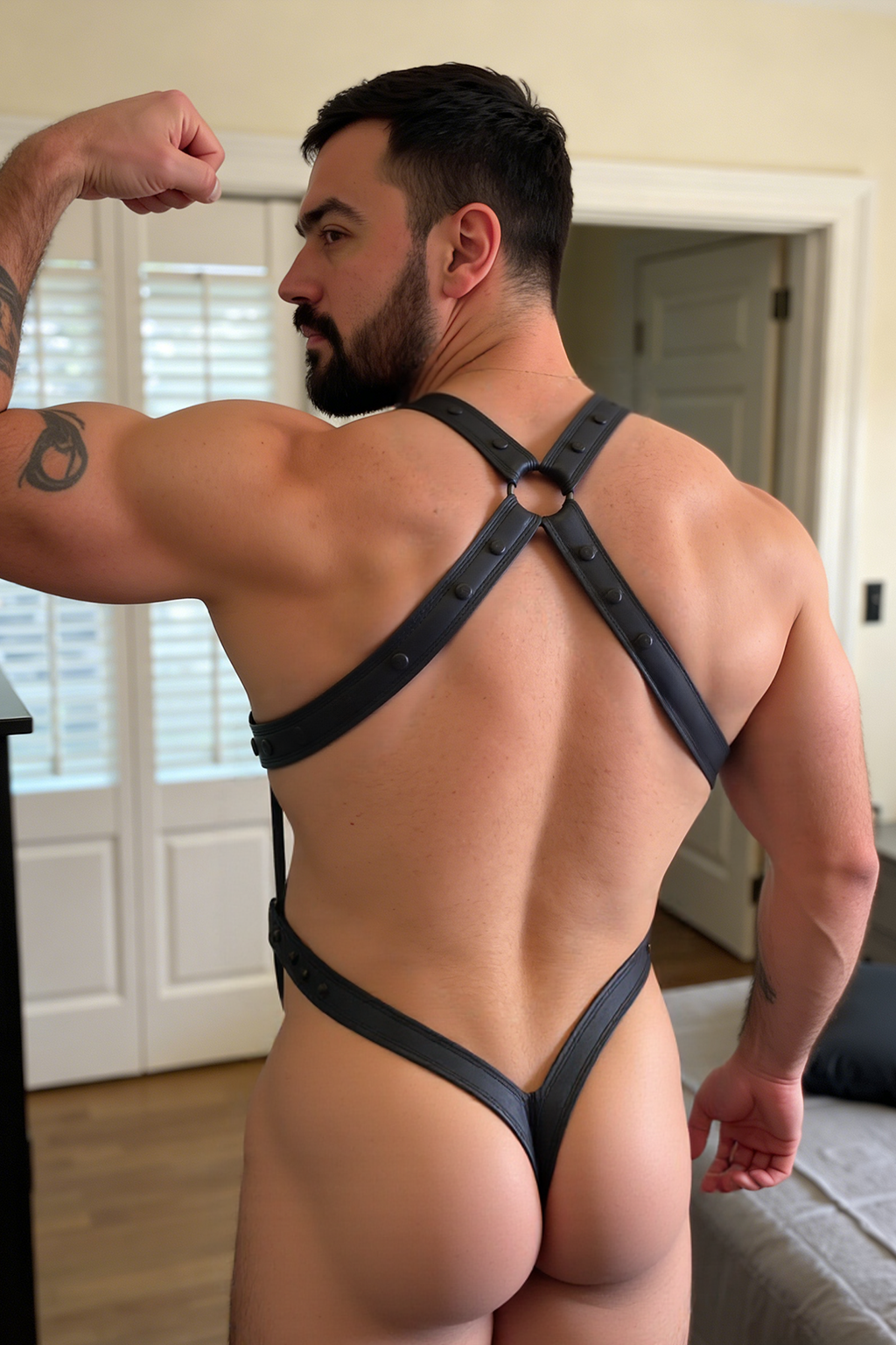 Joyglove Men's PU Leather Harness - Adjustable Straps