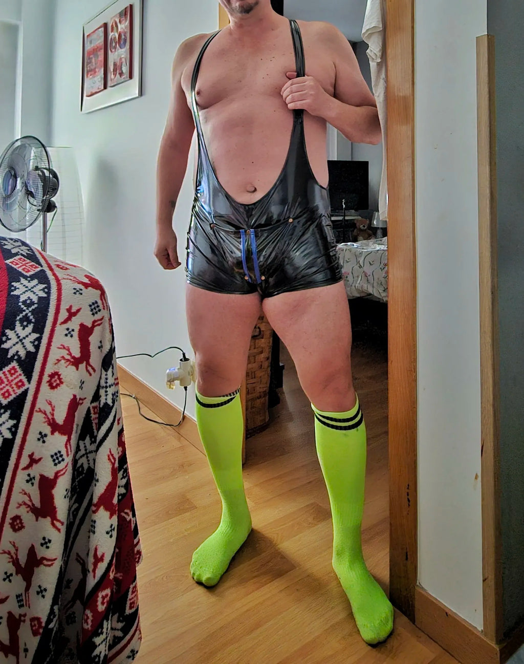 Joyglove PU Leather Fetish Singlet with Open Rear