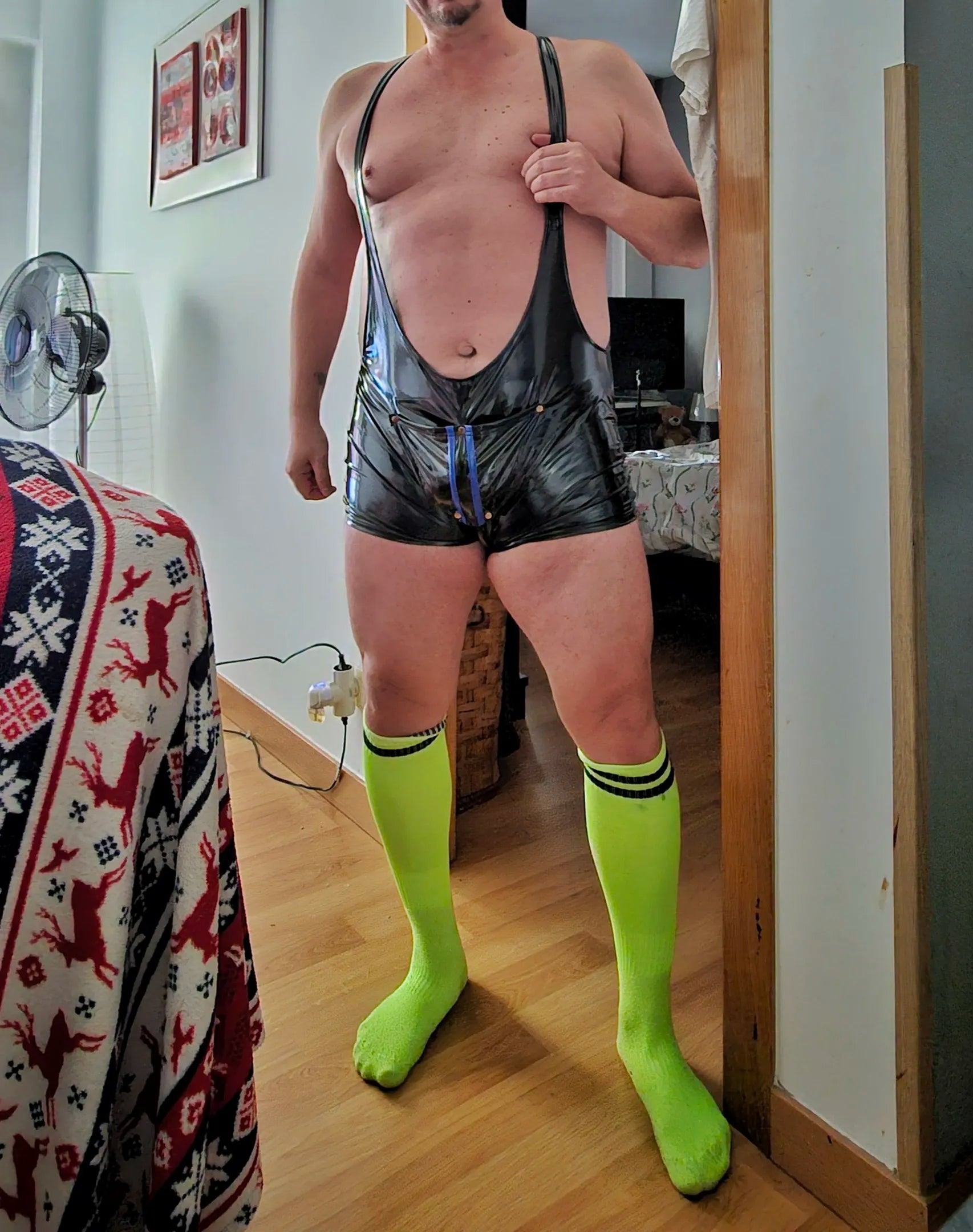 Joyglove PU Leather Fetish Singlet with Open Rear