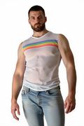 Rainbow Accent Mesh Tank
