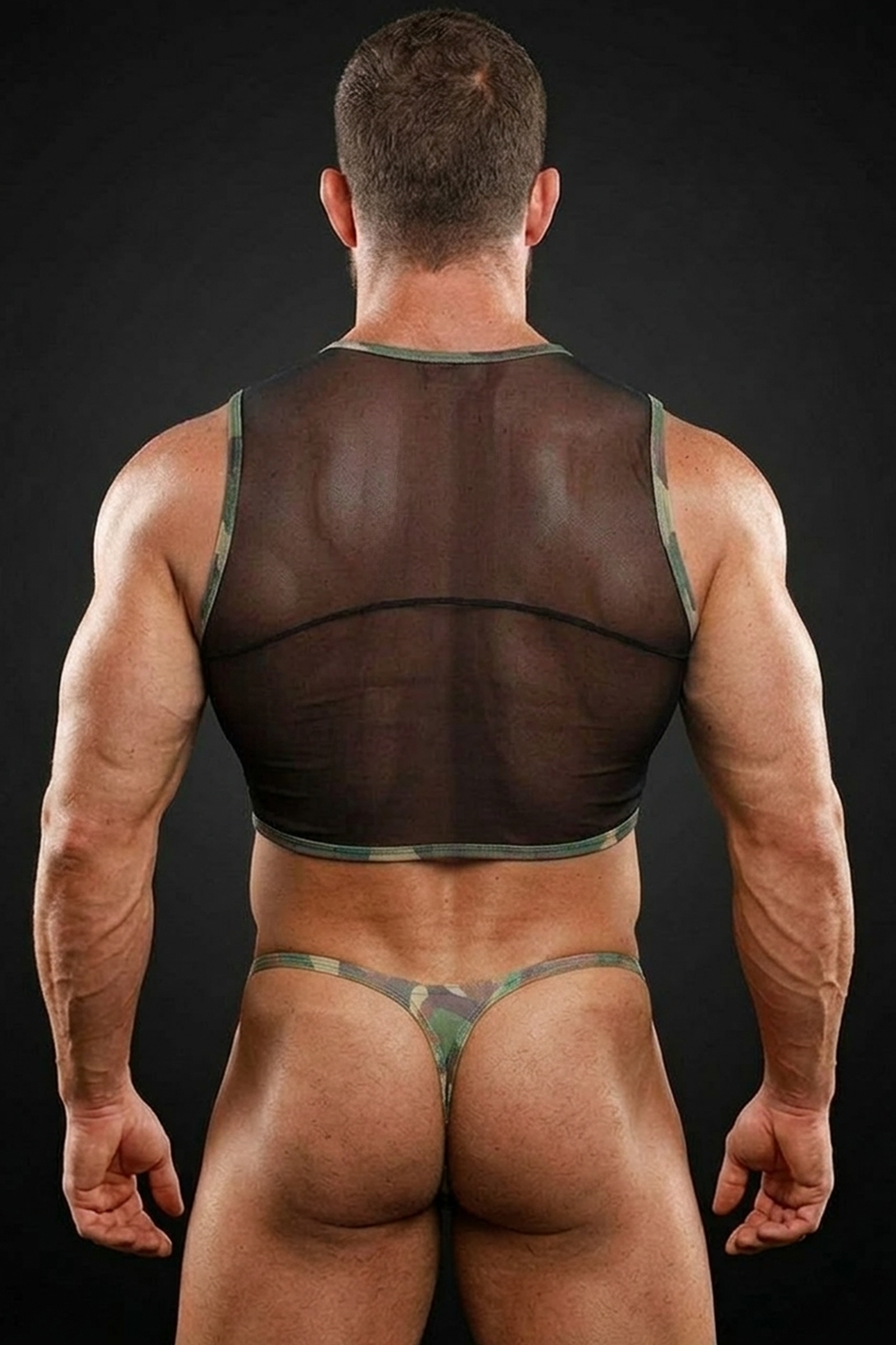 Joylgbt Camouflage Men’s Lingerie Tank Top & Thong Set	