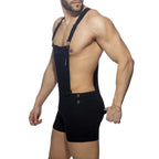 Joyglove Sporty Sky Blue Overall Shorts with Adjustable Suspenders & Slim Fit