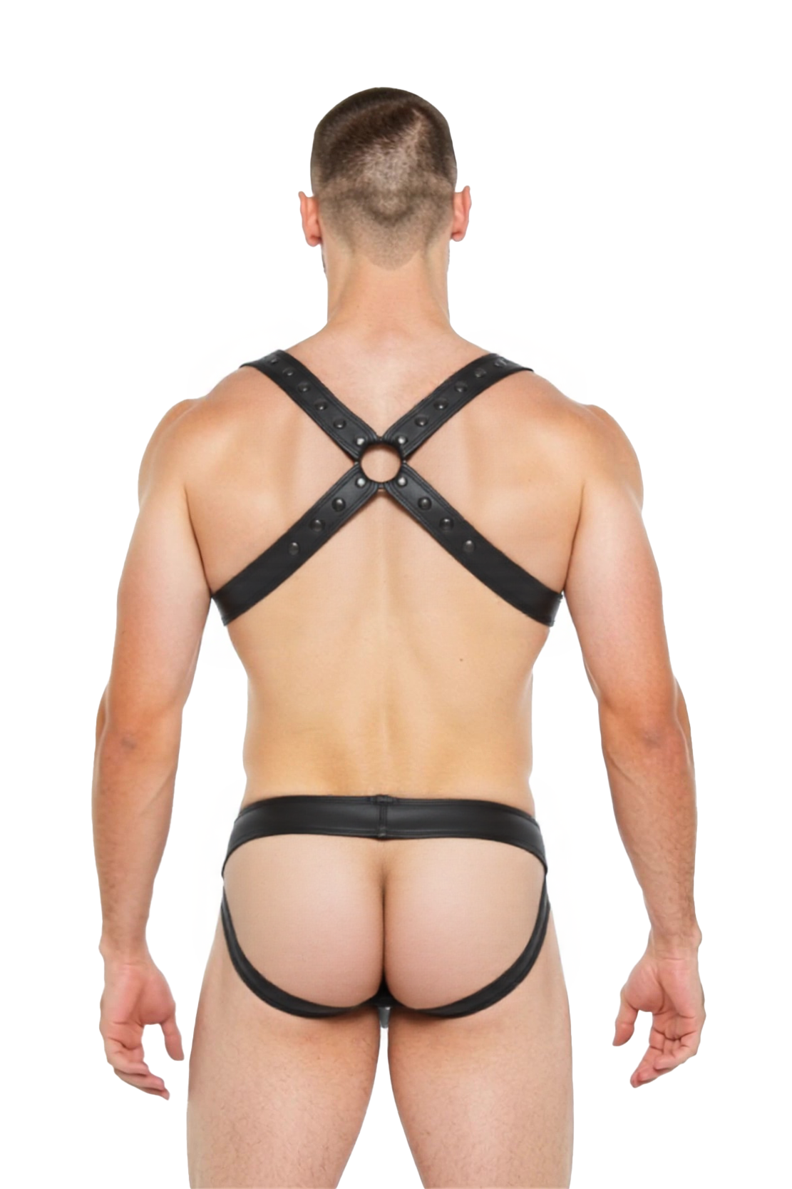 Joyglove Men's Pu Leather Fetish Harness & Thong Set – Bold and Striking Design