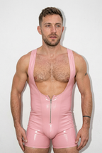 Joyglove Ultimate Charm – Pink PU Leather Athletic Jumpsuit