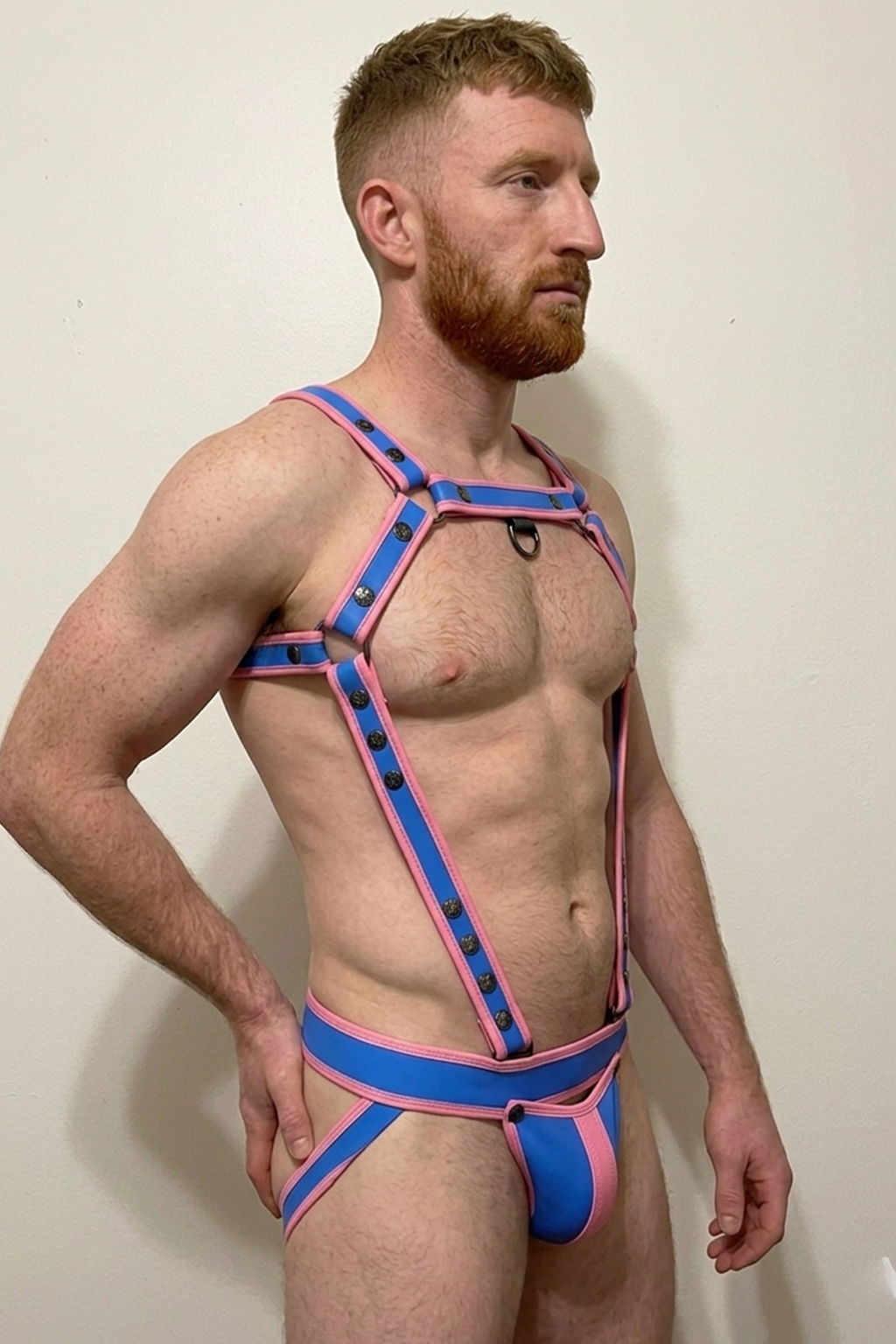 Joyglove Pink Yellow Harness Set with Studded Strap Design