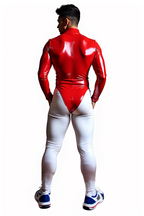 Two-Tone Glossy Bodysuit for Men