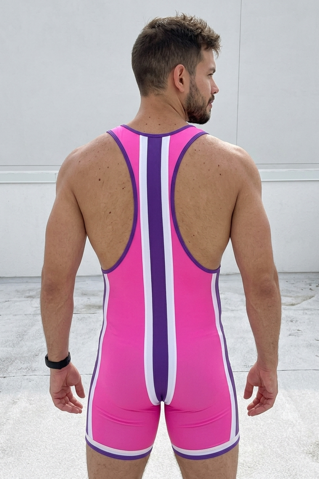  Joylgbt Men's Black/Red/White Stripe Men’s Singlet Bodysuit 	