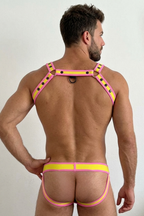 Joyglove Pink Blue Harness Set with Studded Strap Design