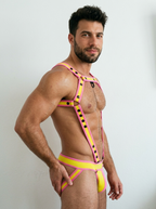 Joyglove Pink Yellow Harness Set with Studded Strap Design